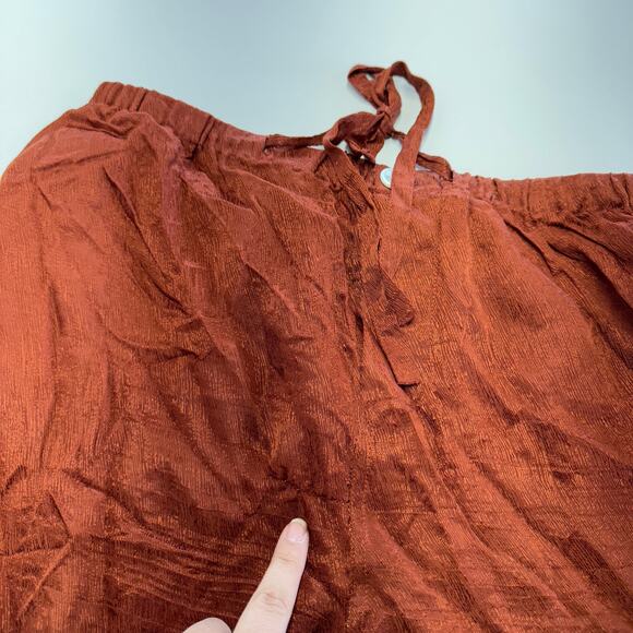 Untitled In Motion Pants Womens XX Large Orange Pink Piped Satin Wide Leg - Picture 12 of 12